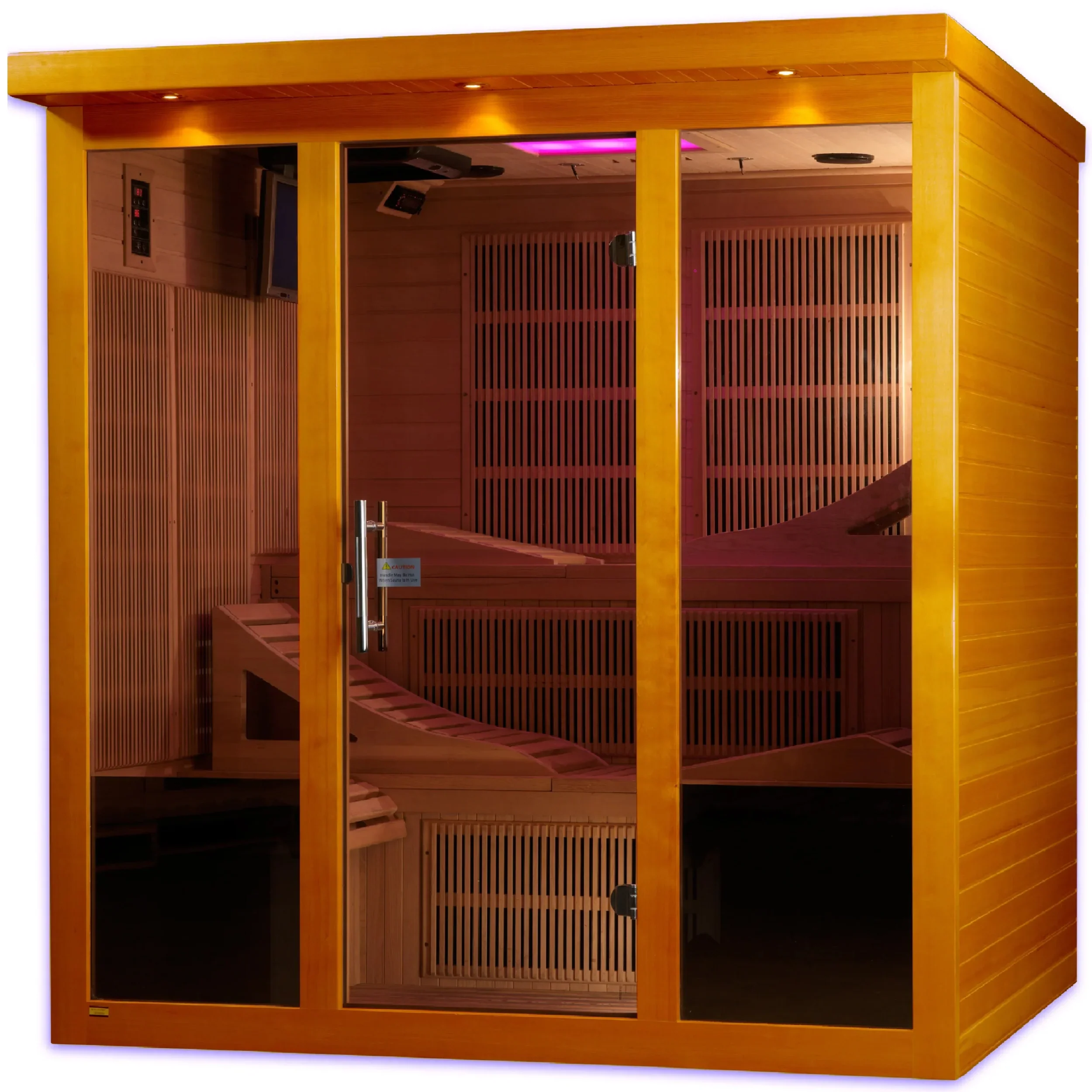 GoldenDesigns DYN-6996-01 Elite Dynamic Monaco 6-person Ultra Low EMF FAR Infrared Sauna (New) - Image 2