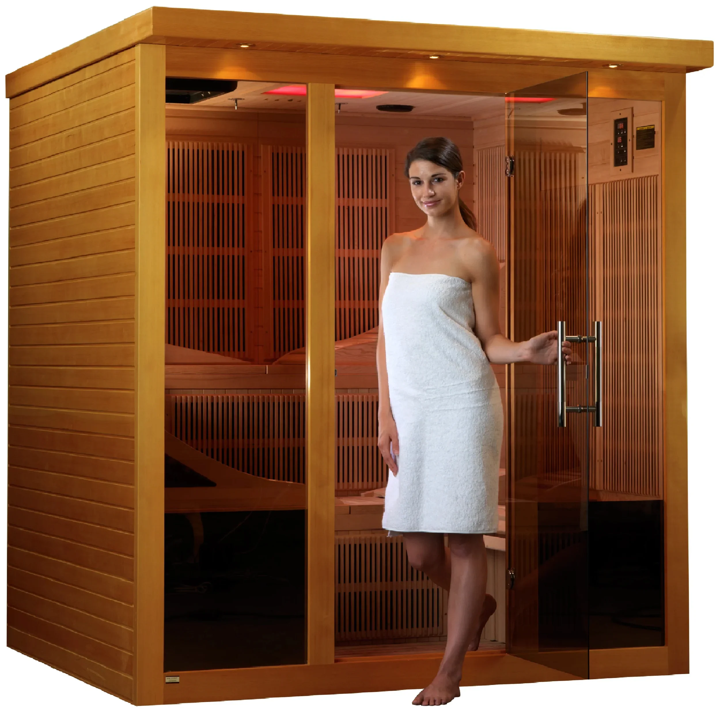 GoldenDesigns DYN-6996-01 Elite Dynamic Monaco 6-person Ultra Low EMF FAR Infrared Sauna (New) - Image 3